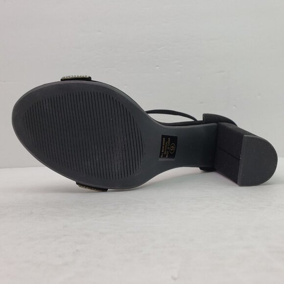 NEW MVE Laser-S Womens Size 9 Black Rhinestone Formal Ankle Strap Party 4" Heels - Picture 8 of 13